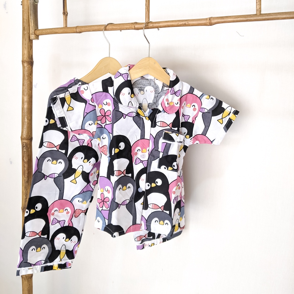 Baju Tidur Anak Murah Perempuan Laki Laki  Setelan Piyama Baby Doll Anak Paud SD Balita Motif Karakter Lucu Imut 1th 2th 3th 4th 5th 6th Full Kancing Depan | Piyama Anak Perempuan LOL Pink Kucing Penguin Bulan