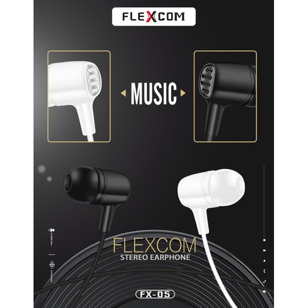 PROMO HANDSFREE/ EARPHONE FLEXCOM FX05 ORIGINAL