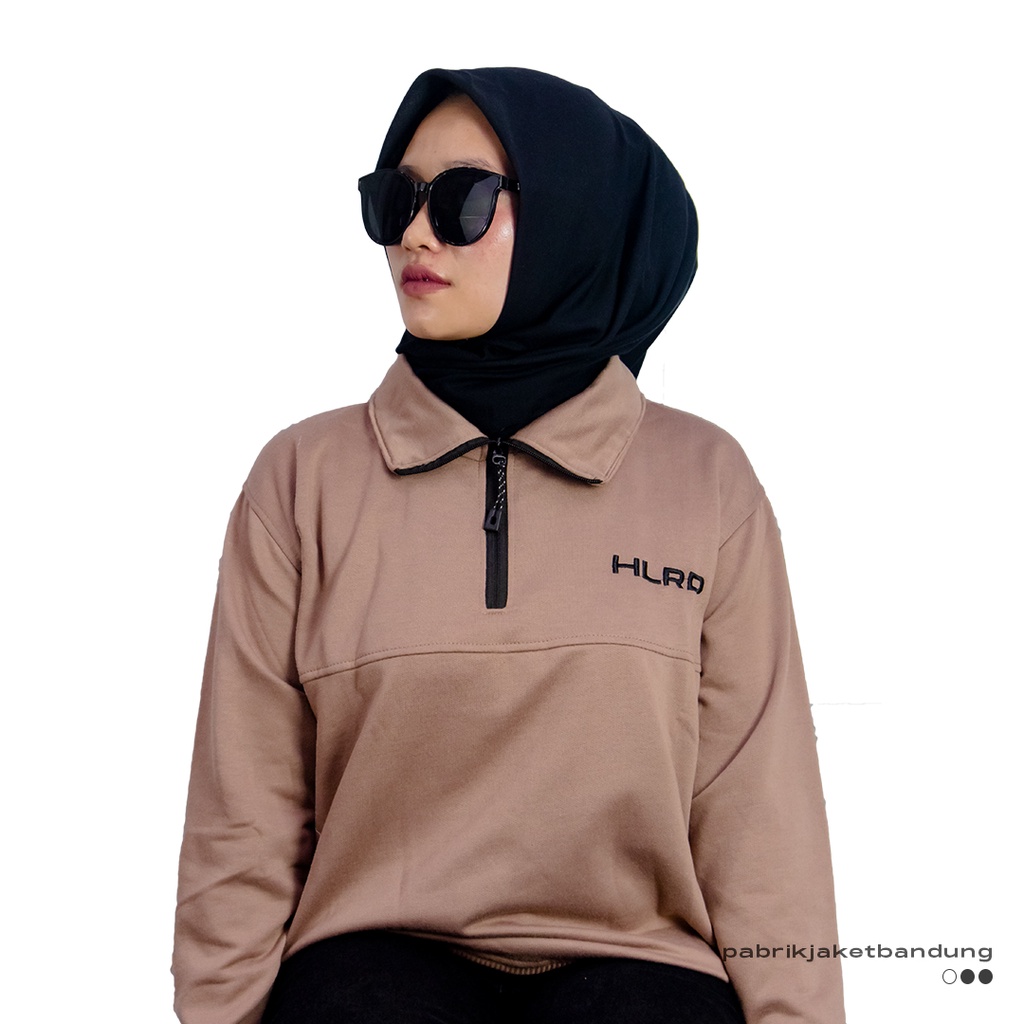 Holyrider Turtleneck Zipper  Black Mocca II Sweater kerah tinggi trendy