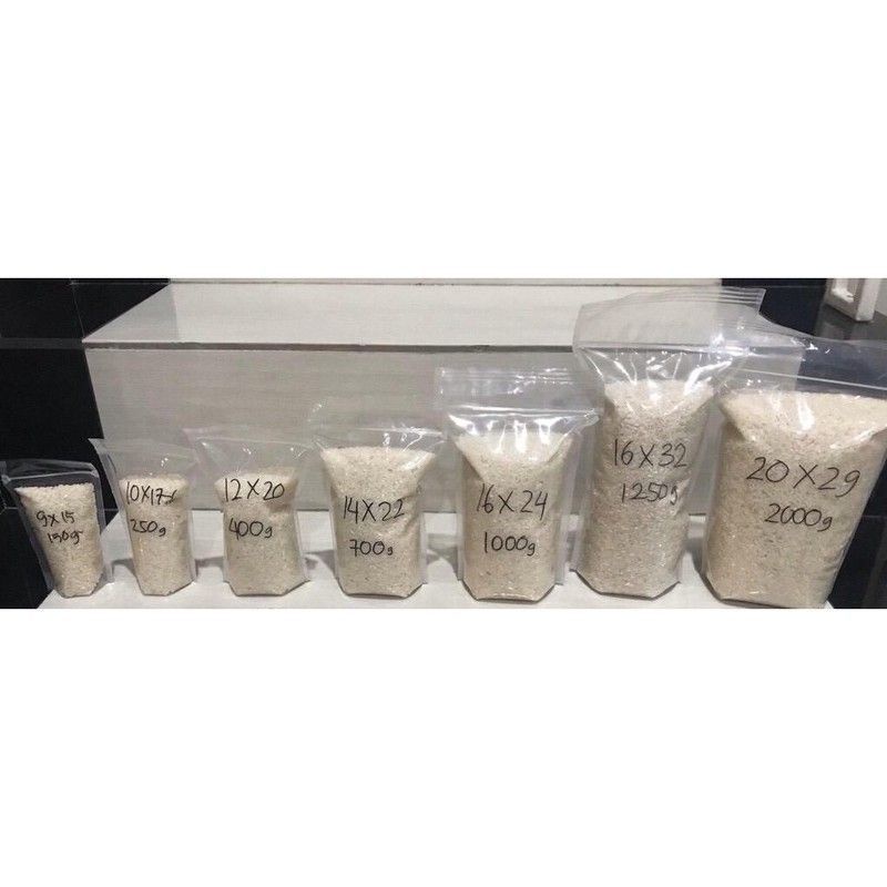 plastik standing pouch stp blutop seal lebar 9x15 cm bening tranparan