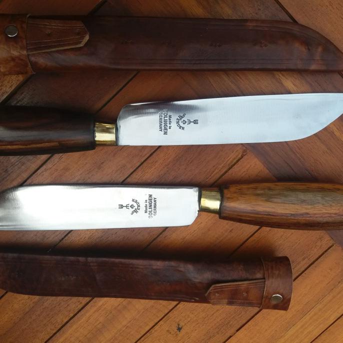 pisau herder cap garpu lokal - Cokelat