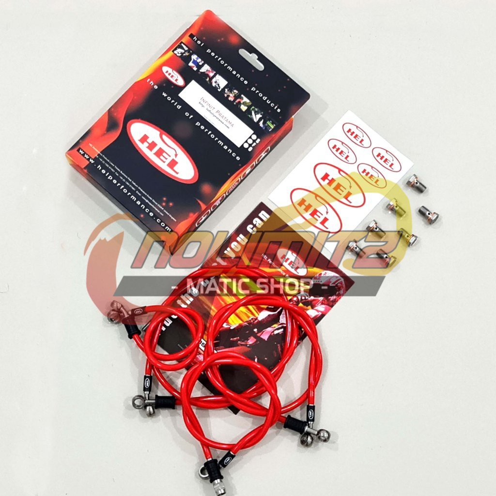 Selang Rem Brake Line Racing HEL Infinit Merah ABS ADV PCX 150 Vario PCX 160