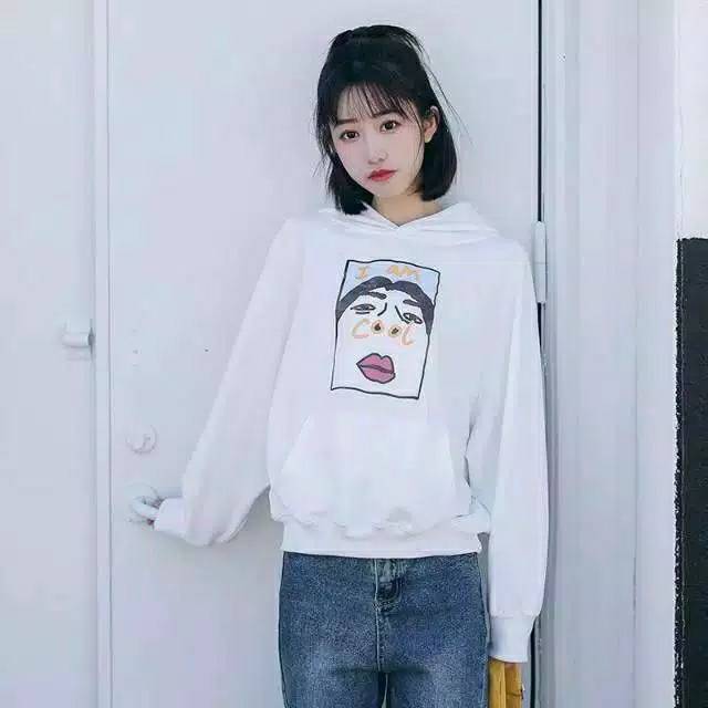 Fourfashion SWEATER I AM COOL Hoodie Hodie Jaket Wanita Jacket Woman