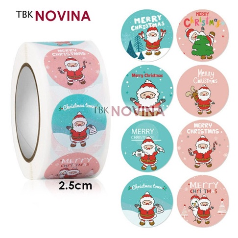 [KODE CHRISTMAS ] Stiker Natal / stiker christmas Label Segel  2.5cm (10 pcs)