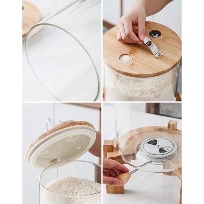 Dispenser Tempat Beras Kaca