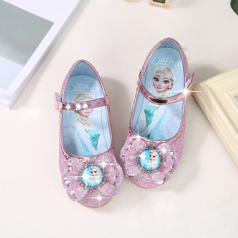 [Brandedbaby] 22-36 SEPATUANAK IMPORT FLAT PREMIUM/SEPATU PESTA ANAK PEREMPUAN FLAT SHOES ELSA GLITTER BIRU/PINK/SILVER