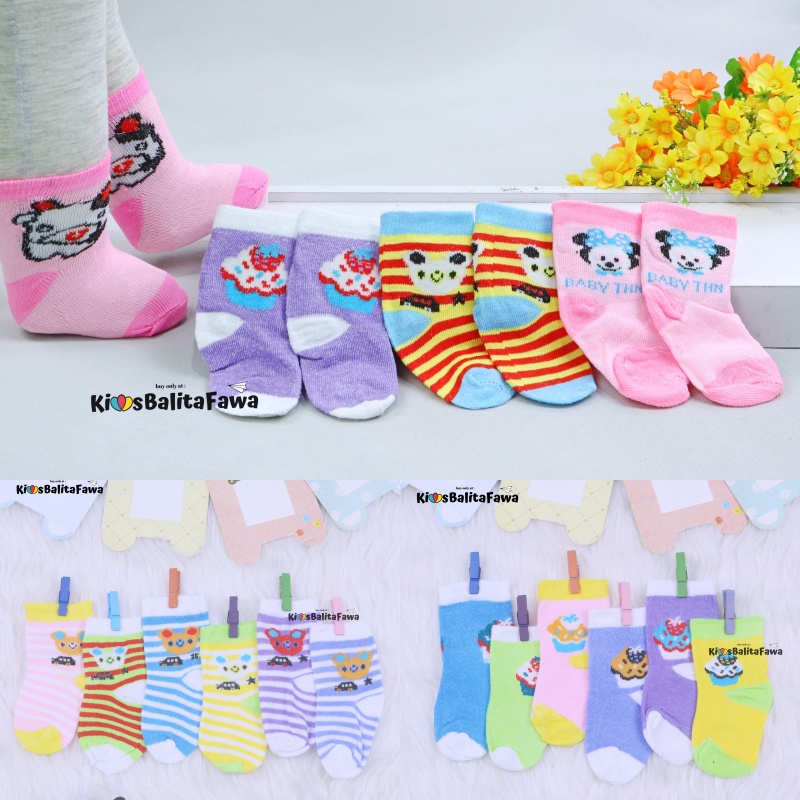 (ISI 3 PASANG) Kaos Kaki Bayi Polos Warna 0-12 Bulan / SNI New Born Month Baby Socks Sepatu Bayi Murah Babycinnamon