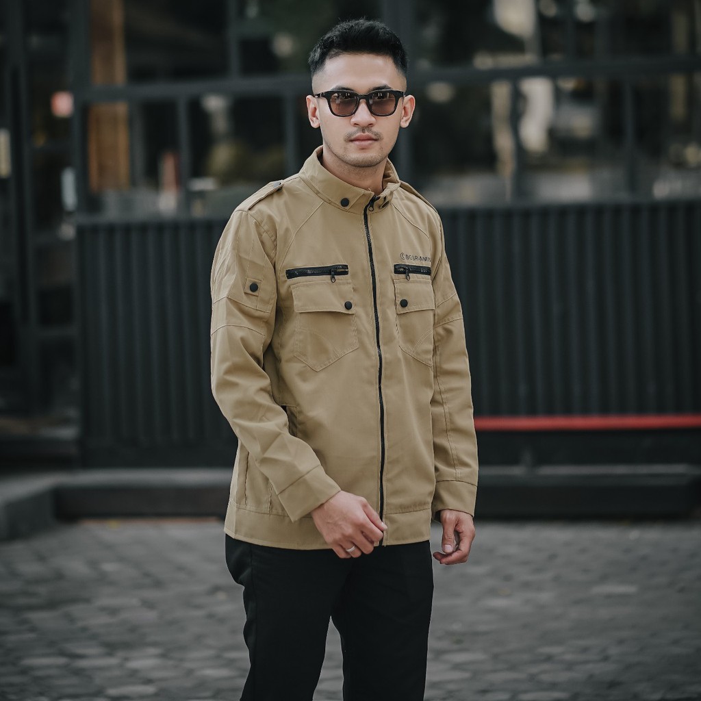 BGSR - Jaket Pria Parka Terizla Krem Original