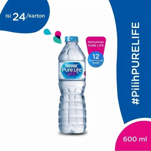 

Nestle Pure Life 600 / 600ml Air Minum Dalam Kemasan Botol Tanggung / Sedang