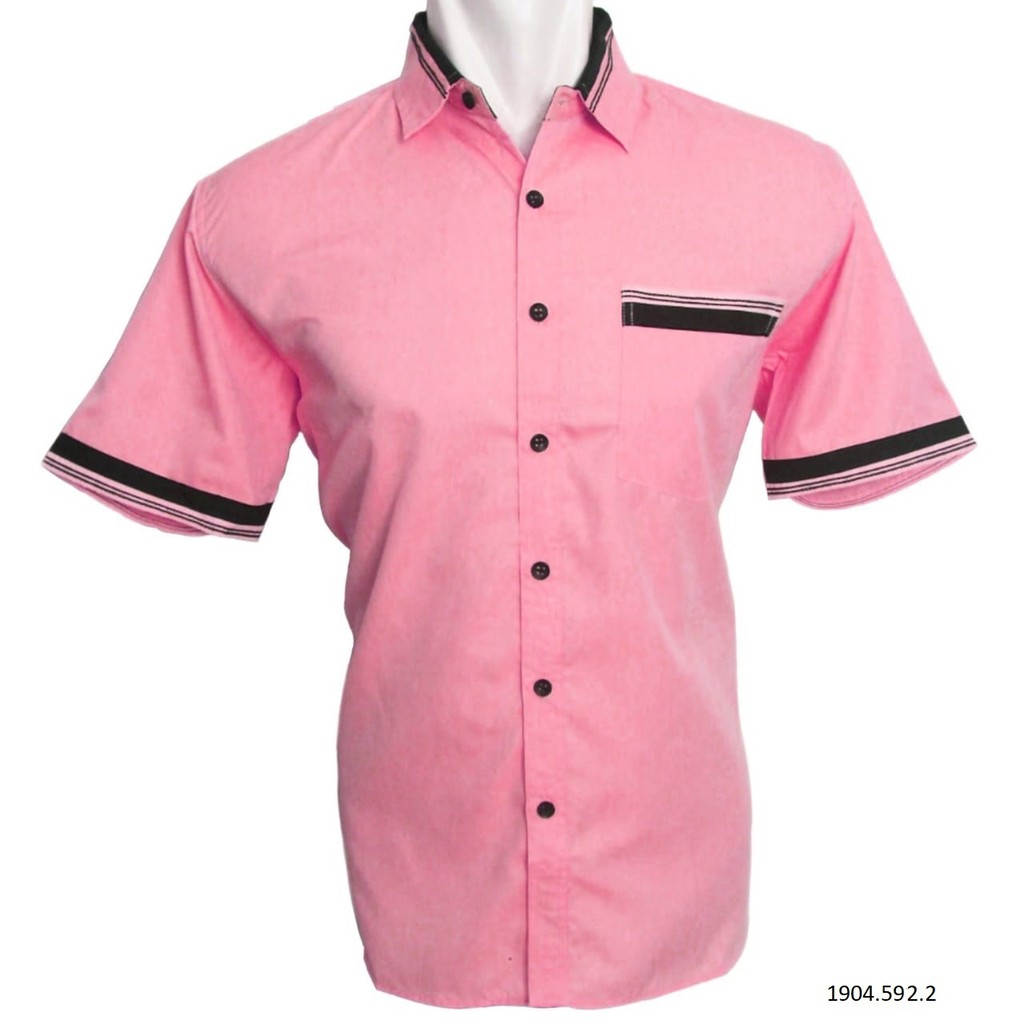 

Dancus - Kemeja Pria Polos Tangan Pendek Warna Merah Muda (Pink) Size M-Xl (1904.592.2)