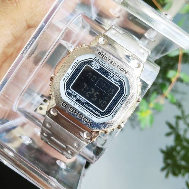 Jam Tangan Casio B5000 Water Resist Fashion Pria Trendy - Silver