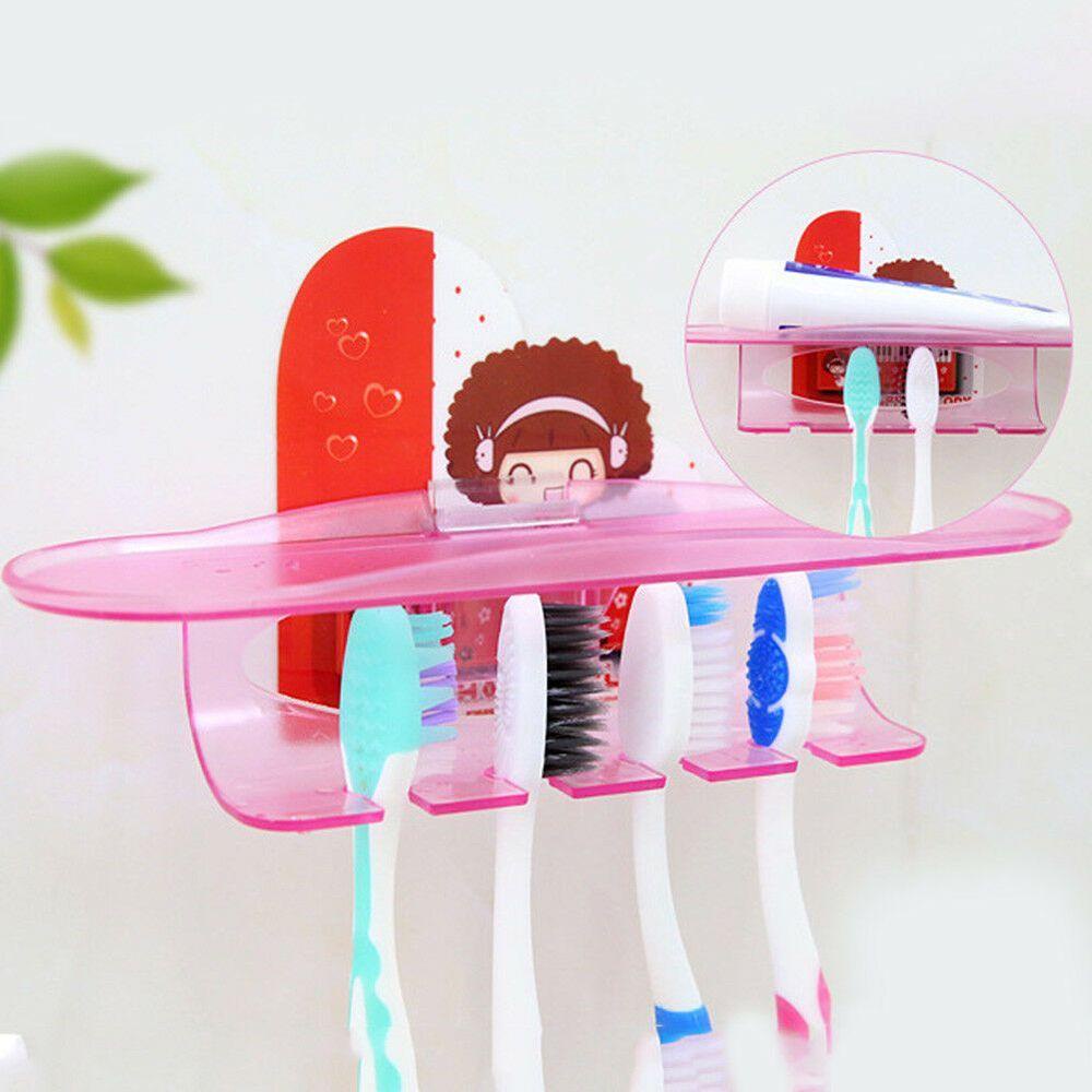 Rebuy Toothbrush Holder Self-adhesive Tools Rak Odol Organizer Alat Cukur Aksesoris Kamar Mandi