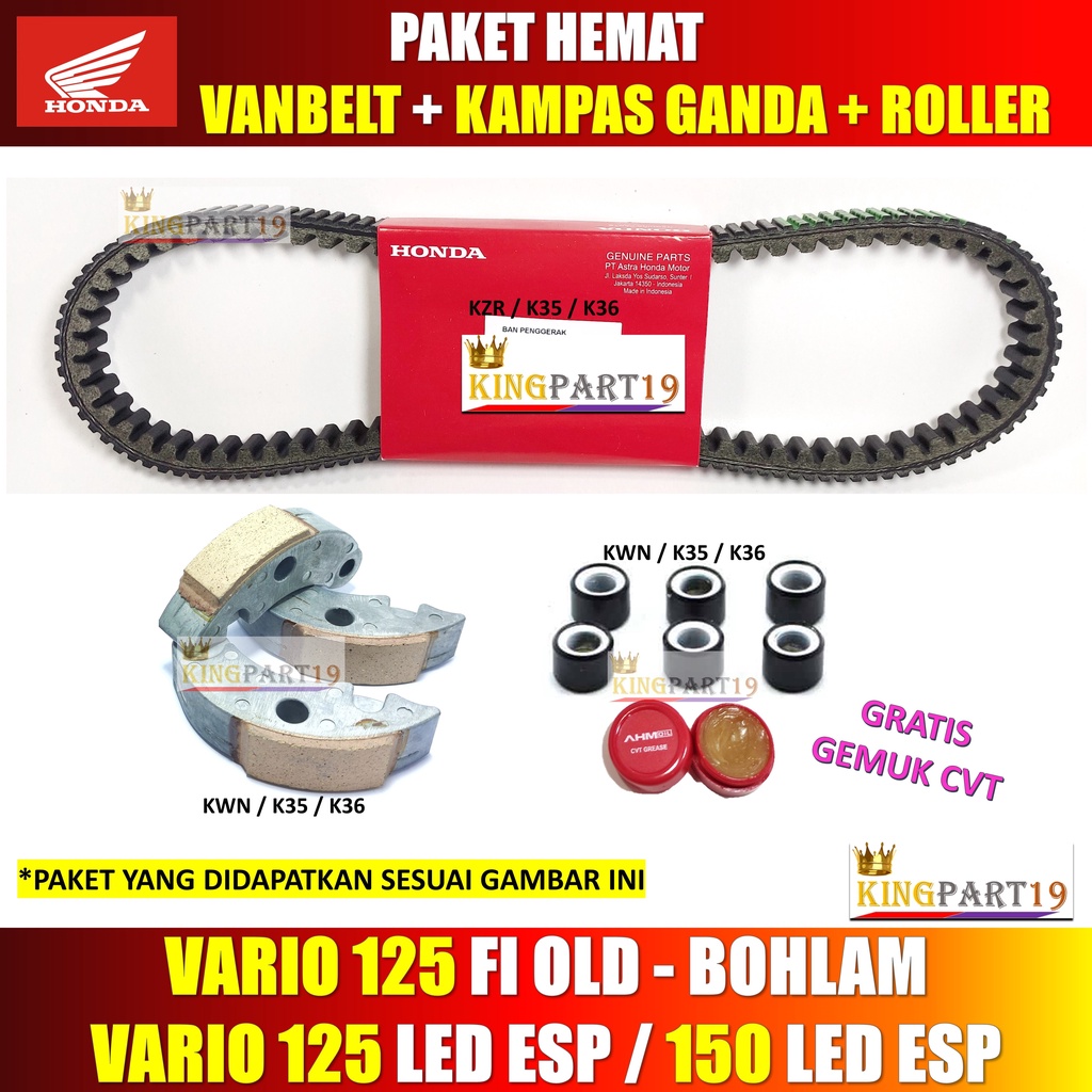 KAMPAS GANDA VANBELT ROLLER VARIO 125 TECHNO VARIO 125 150 LED ESP KZR K35 K36