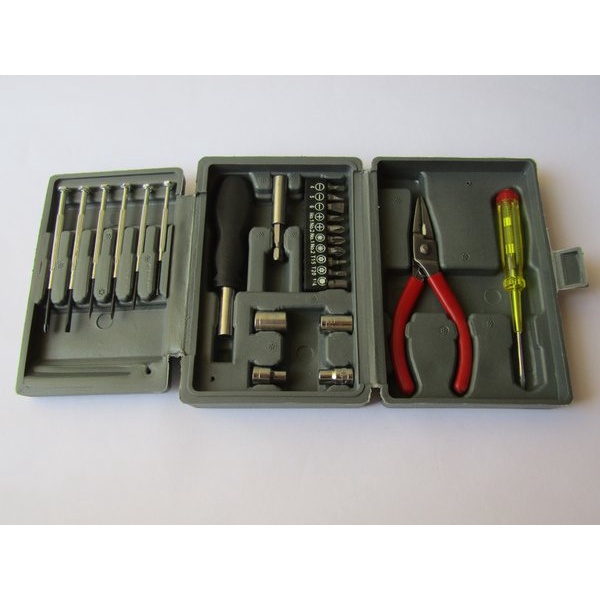 [COD] Tool Kit 24in1 Kombinasi Alat Tukang Set Toolbox Obeng Cut Tang + Obeng Kembang + Datar