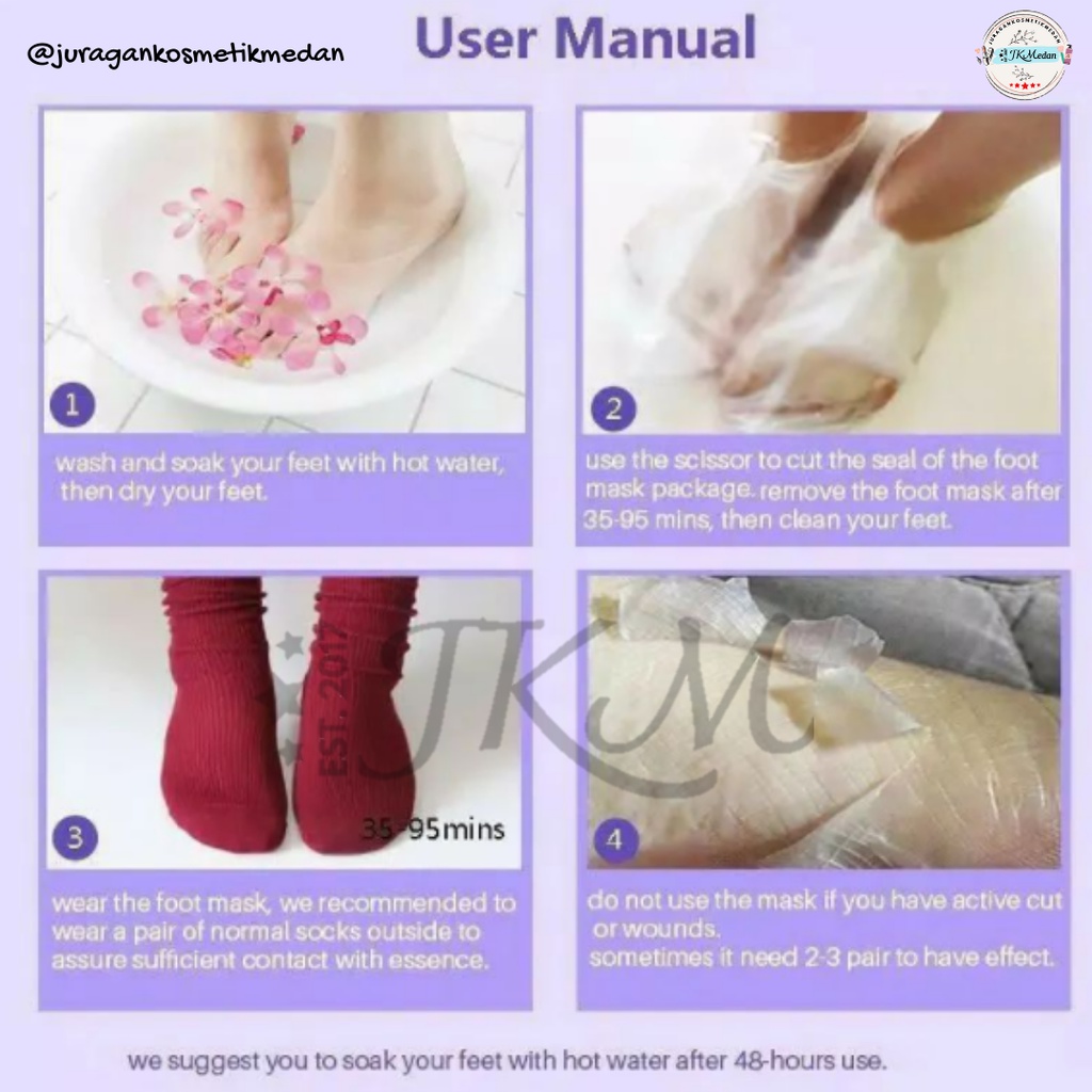 EFERO EXFOLIATING FOOT CARE MASK MASKER KAKI EFERO MASKER KAKI BIOAQUA FOOTMASK EFREO HANDMASK PUTIMI HANDMASK ALOEVERA