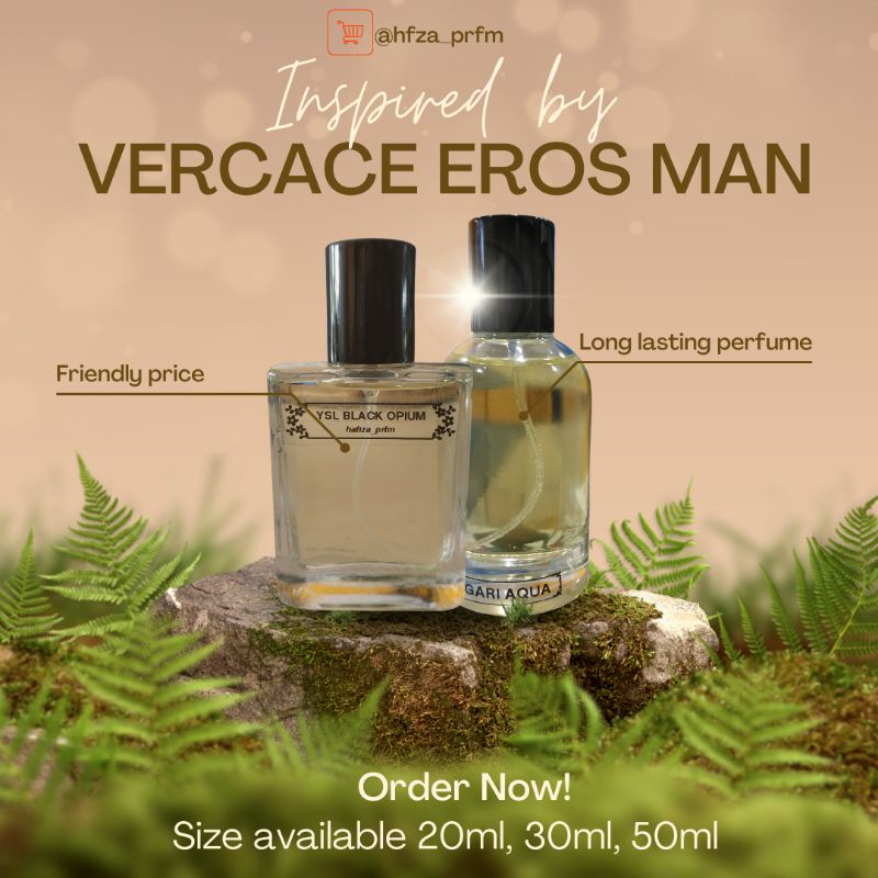 Perfume Parfum inspired by VERCACE EROS MAN spray 20ml,30ml,50ml botol ulir & press