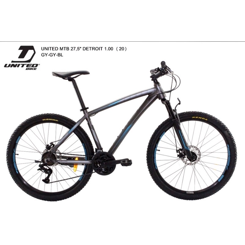 promo ppkm 27.5” united detroit 1.0 3x8Sp Niseko N8 disc brake alloy frame