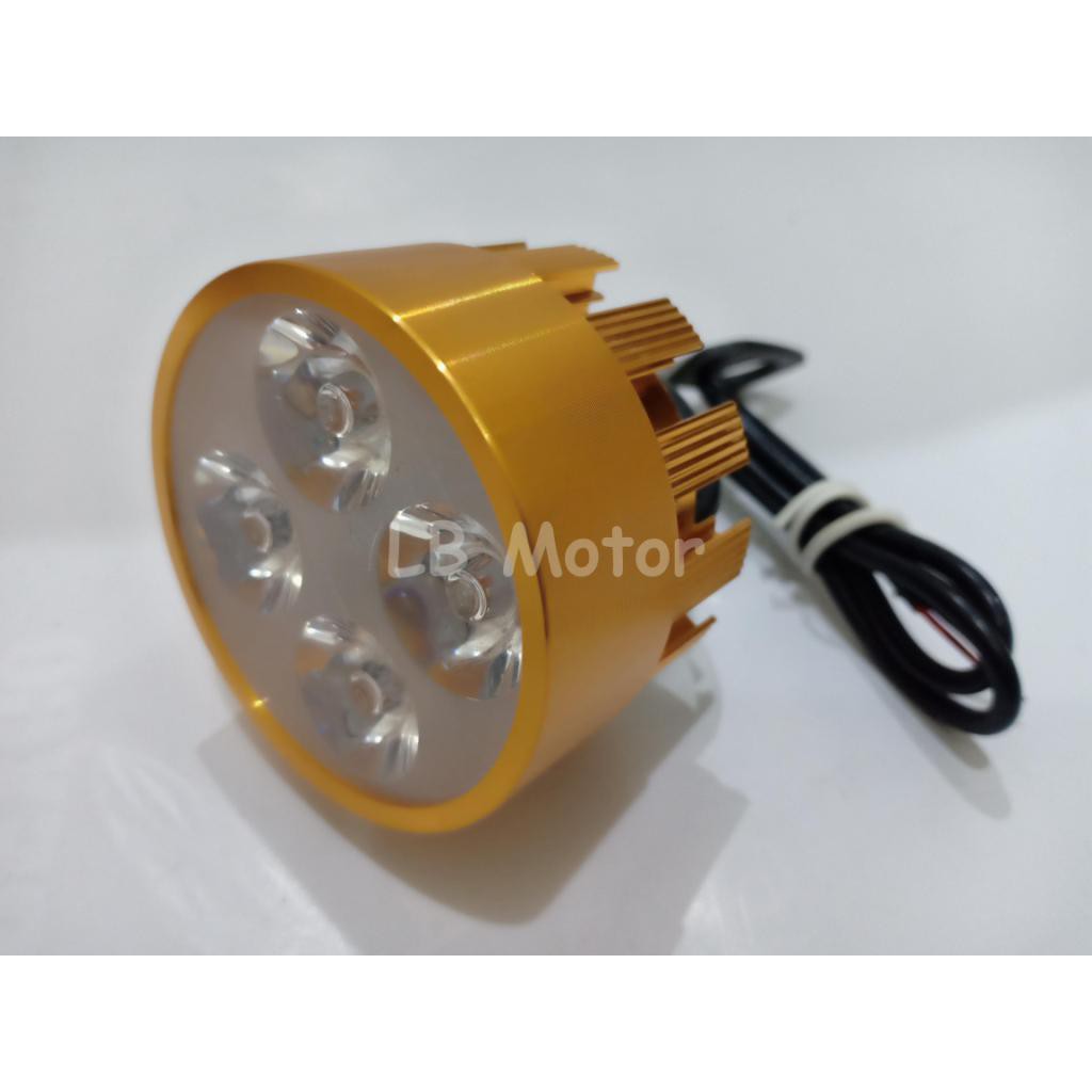 Lampu Tembak Sorot Spion Motor 4 LED Bulat