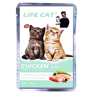 Makanan Kucing Basah Life Cat Pouch 85Gr Free Vitamin Wet Food