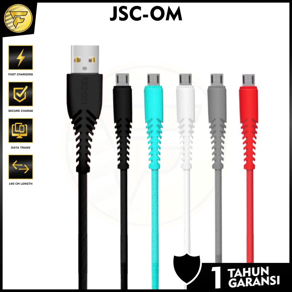 Kabel Data JSCOM Fast Charging macaron color Micro USB kabel cas charger HP Android 1 meter original