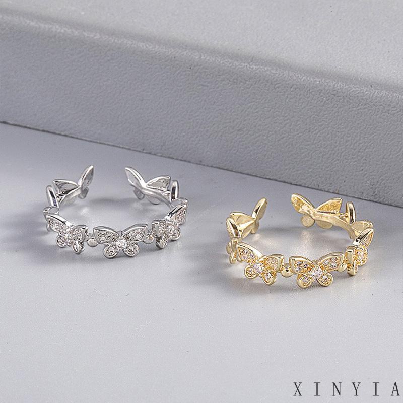 Butterfly Cincin Model Terbuka Desain Kupu-Kupu Gaya Simple Adjustable Untuk Wanita