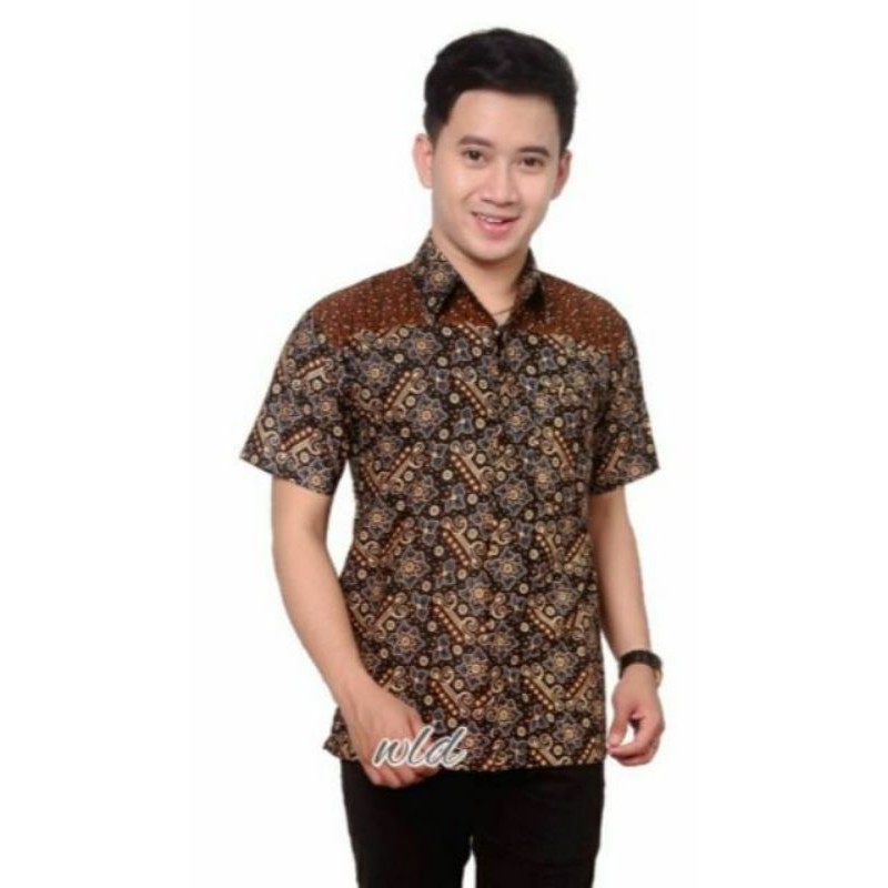 Batik Couple Keluarga Modern Sania Ruffle Ori Ndoro Jowi Dnt Motif mataram-Hem
