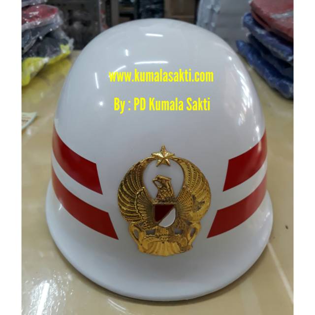 Helm Paskibra TNI-Helm Panji Paskibra-Kendit-Pin Garuda-Pangkat Paskibra-Peci Paskibra-Merah Putih