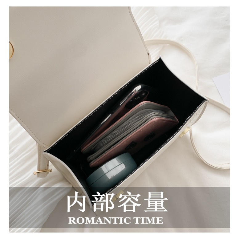 TB-43 tas selempang pu leather kulit imitasi buaya vintage import korea jepang high quality