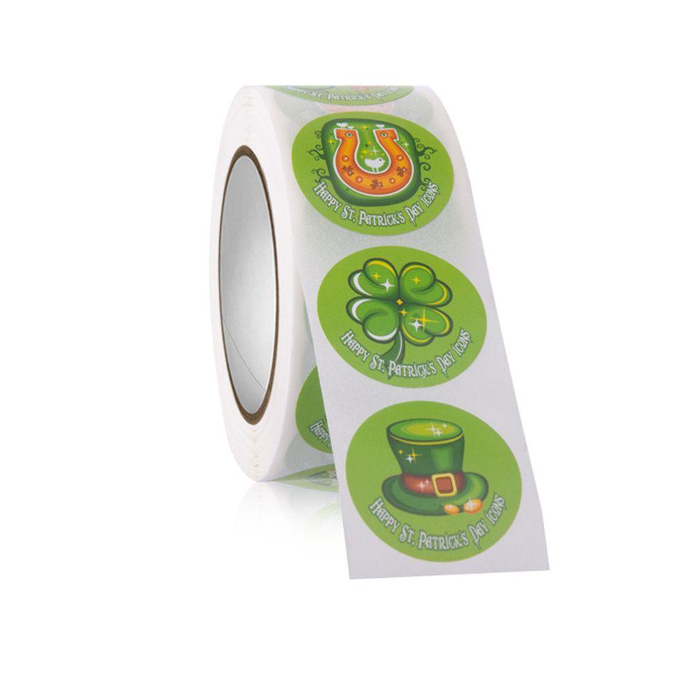 Solighter 500pcs/roll Stiker 500pcs/roll Festival Party St. Stiker Label Hari Patrick