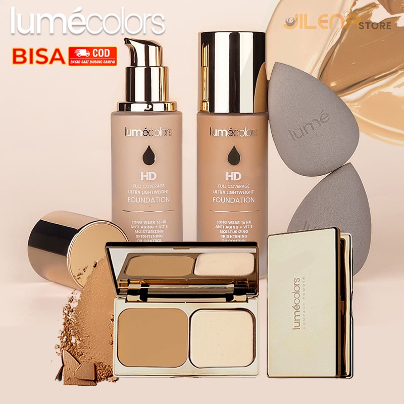 Lumecolors Foundation Lumecolor Fondation Kosmetik Make up  Wajah Natural Matte Tahan Lama Original