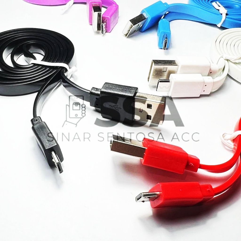 Kabel Data Micro USB V8 Gepeng Warna Warni Original Ori Charger Charging Bergaransi Awet ORI Charge Cas Mikro Android Xiaomi Oppo Asus Zenfone Samsung Vivo Lenovo SPC Andromax Smartfren