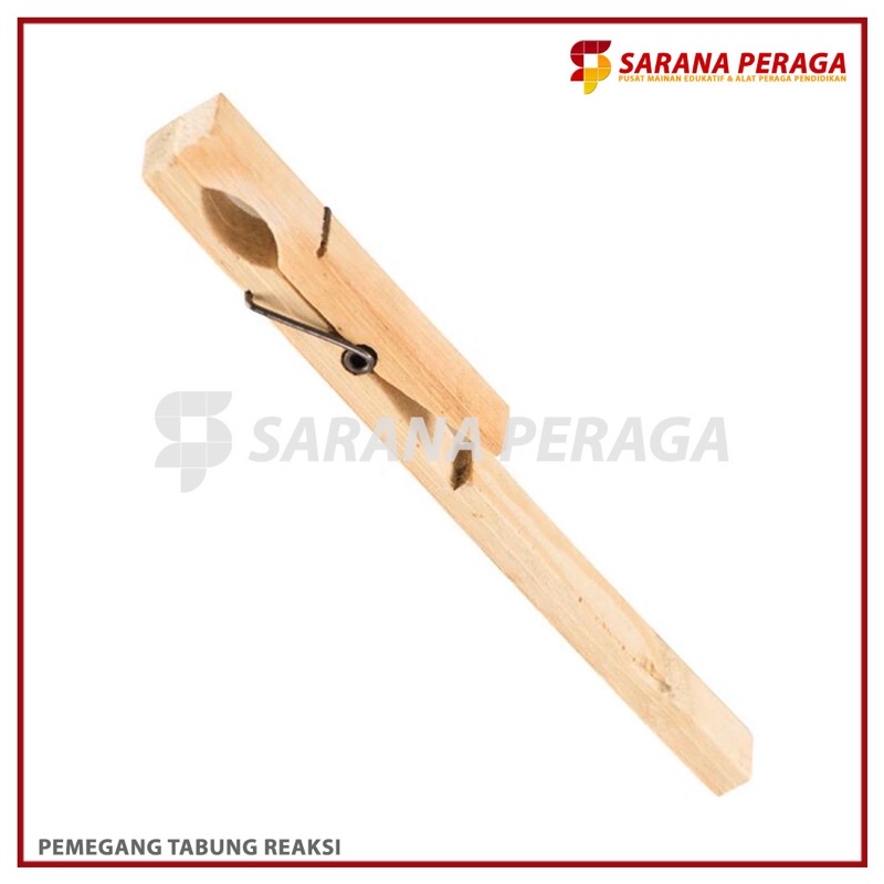SaranaPeraga - Test Tube Holder Pemegang Tabung Reaksi Kayu - Alat Peraga Kimia