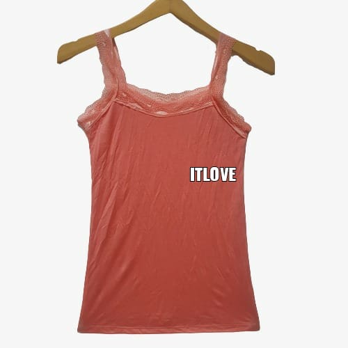 ITSHOPING - Tanktop Renda Wanita Harga Murah All Size Fit L-XL Tengtop Cewek Camisol Tali Renda TenkTop Renda-bata standart