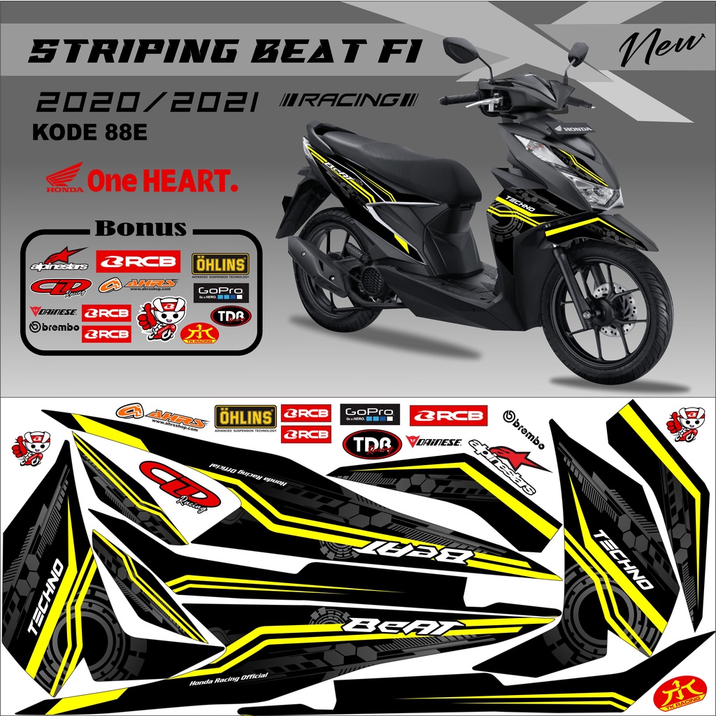 Stiker Variasi Beat Striping Beat kode 88