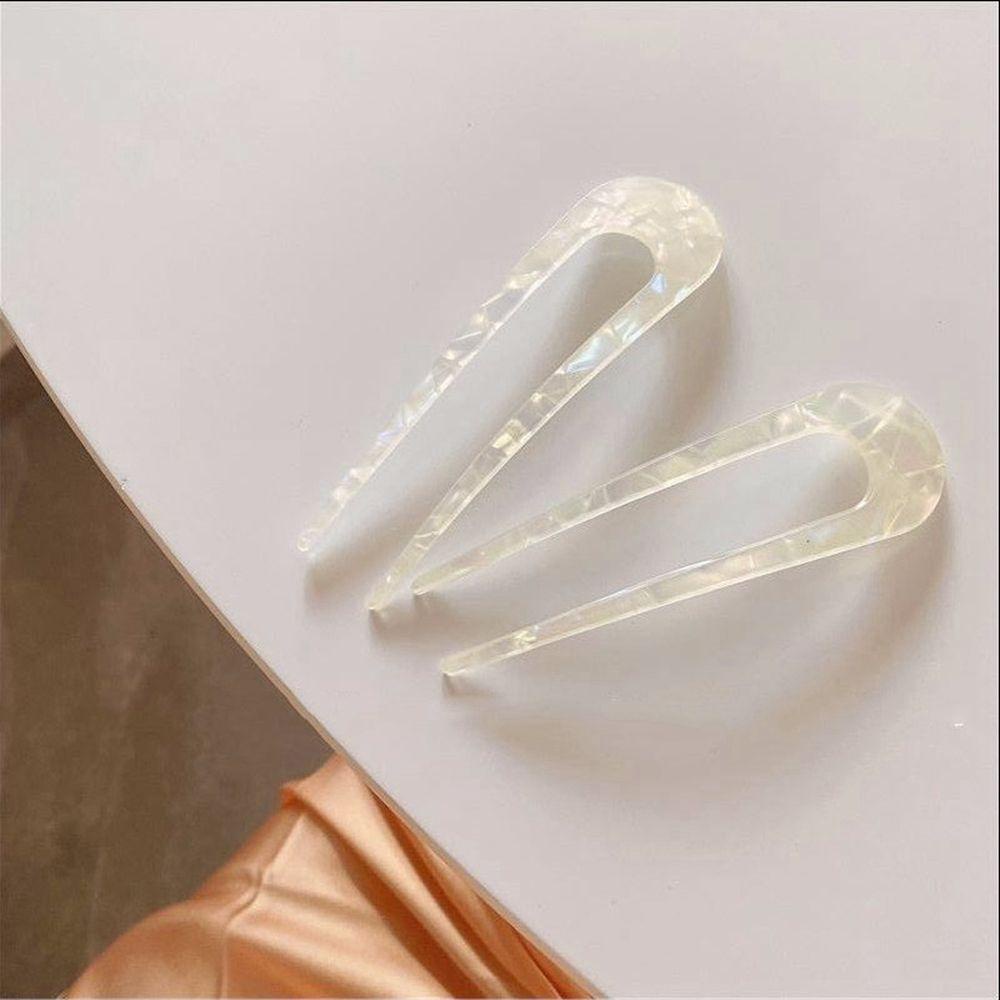 NEEDWAY Checkerboard Hair Stick Sweet Simple All-match Alat Gaya Rambut Asetat Gadis Hiasan Kepala Gaya Korea