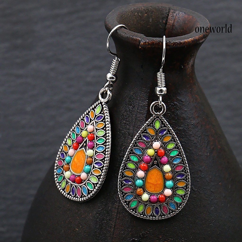 OW# Earring Retro Bohemian Vintage Ear Ring Dangle Eardrop for Dressing Room