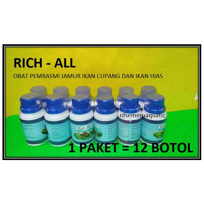PEMBASMI JAMUR IKAN CUPANG-ISI 1PAKET = 12 BOTOL