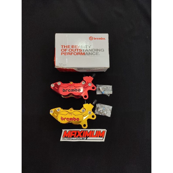 Kaliper 4 piston big gold dan red Brembo
