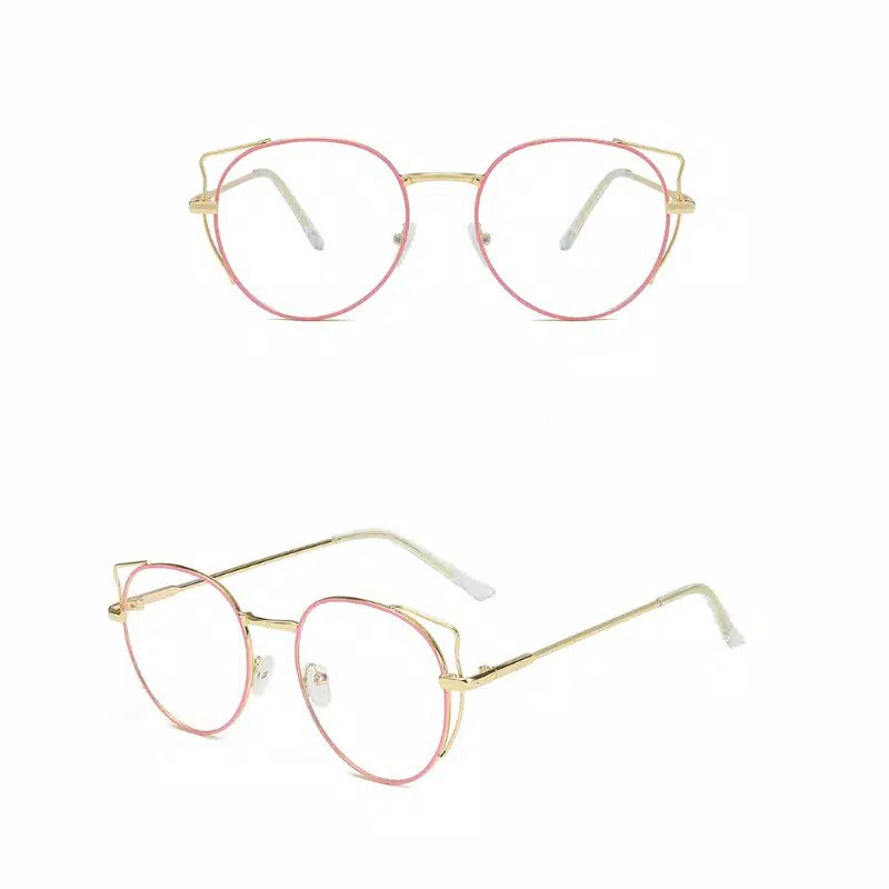 ♥TMALL88♥ Kacamata Baca Frame Anti Radiasi Metal Gaya Retro Untuk Pria / Wanita