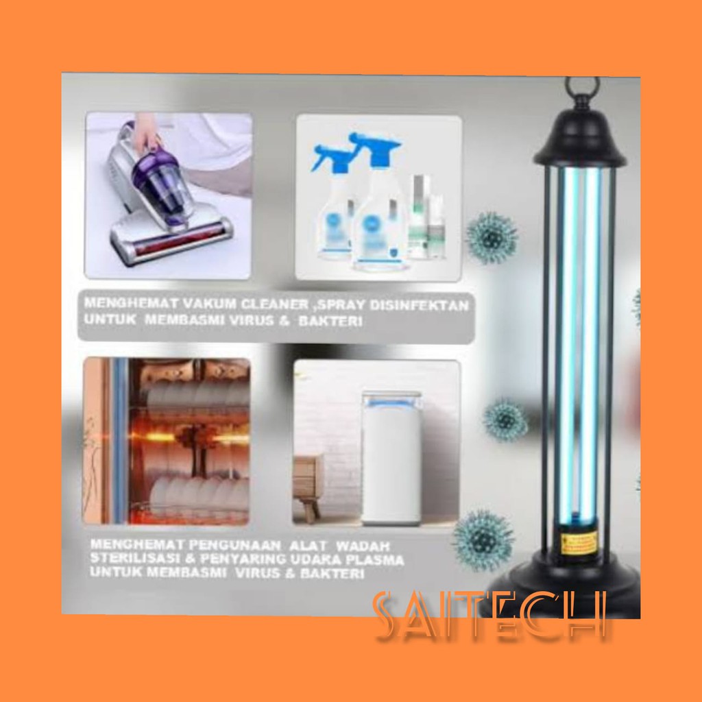 Lampu Uvc Sterilizer 38W + Remote. Lampu  UV kuman disinfectan
