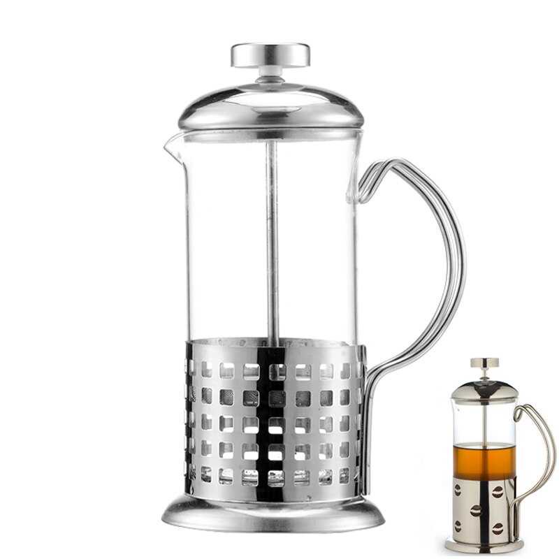 Alat Pembuat Kopi Press Manual Espresso / French Press Coffee Maker 350ml Teko Pembuat Kopi Stainless Steel Tea Pot Bening / Teko Cafe Barista Restoran Tahan Panas / Katel Penuang Penyaji Minuman Beverages Penampung Air / Teko Kopi Espresso Barista Murah