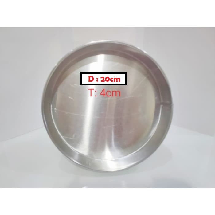 Loyang kue bolu bulat round diameter 20 cm 20cm tinggi 4cm 4 cm aluminium cake SURABAYA cetakan