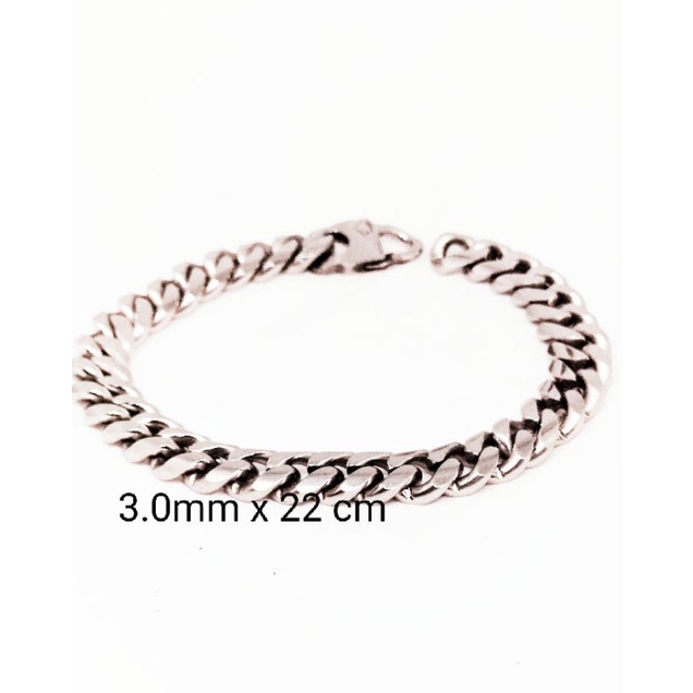 gelang rantai baja putih anti karaat/gelang pria