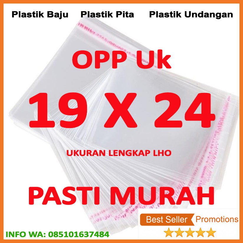 

OPP LEM PLASTIK KACA 19 X 24 DVD Bakery Undangan Roti Amplop Angpao Isi 100 Lembar