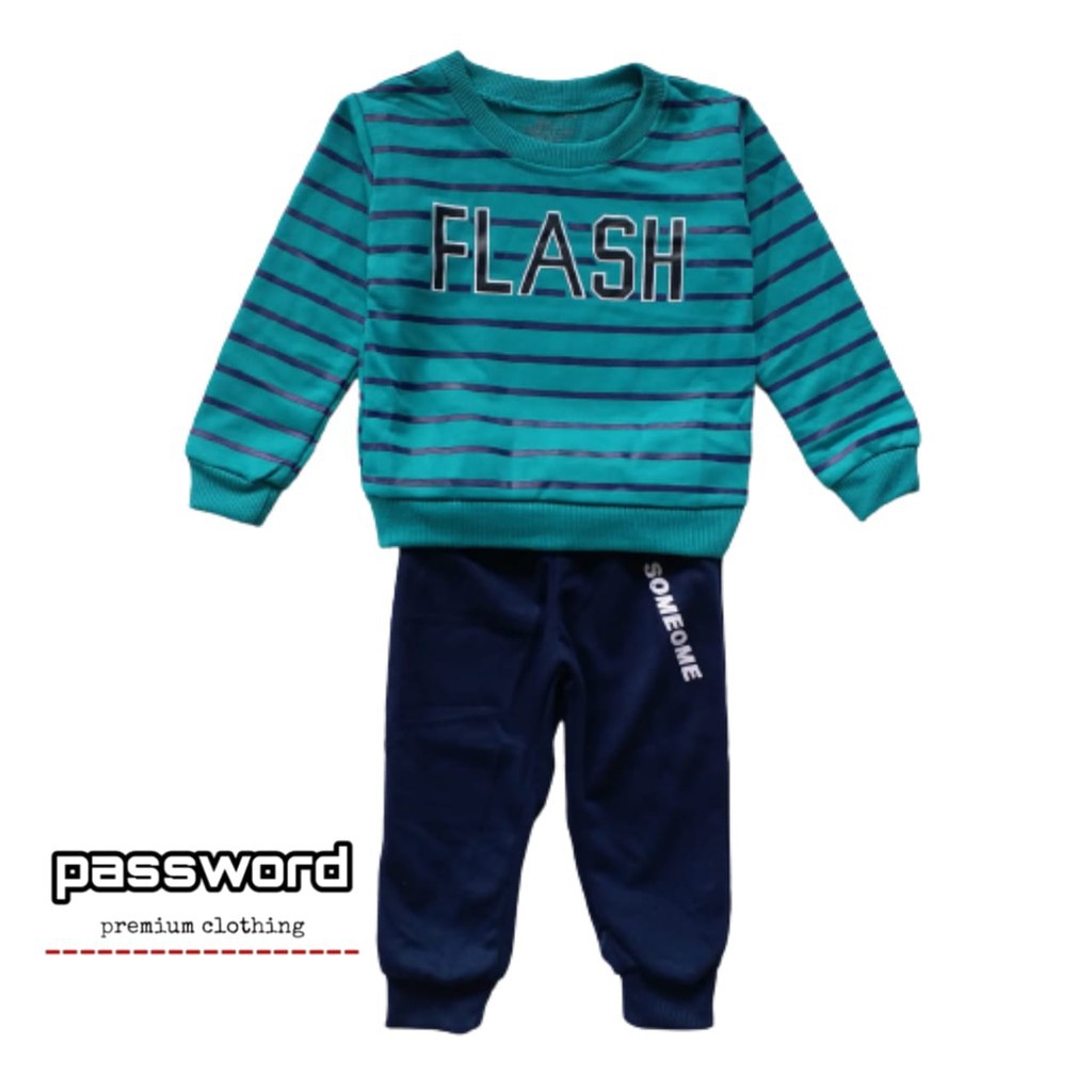 HappyOliver PASSWORD SALUR FLASH Setelan Sweater 1 -10 Tahun Baju Anak BerKualitas