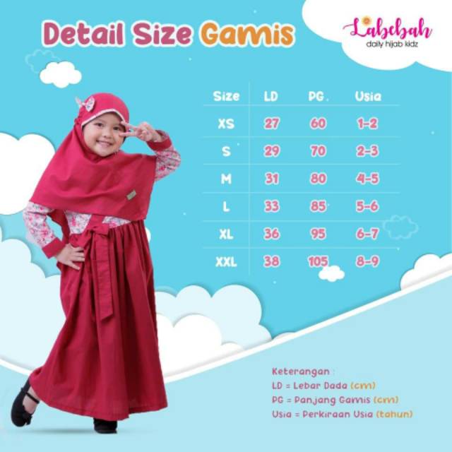 GAMIS SYAR'I ANAK LABEBAH UMUR 5-6 TAHUN