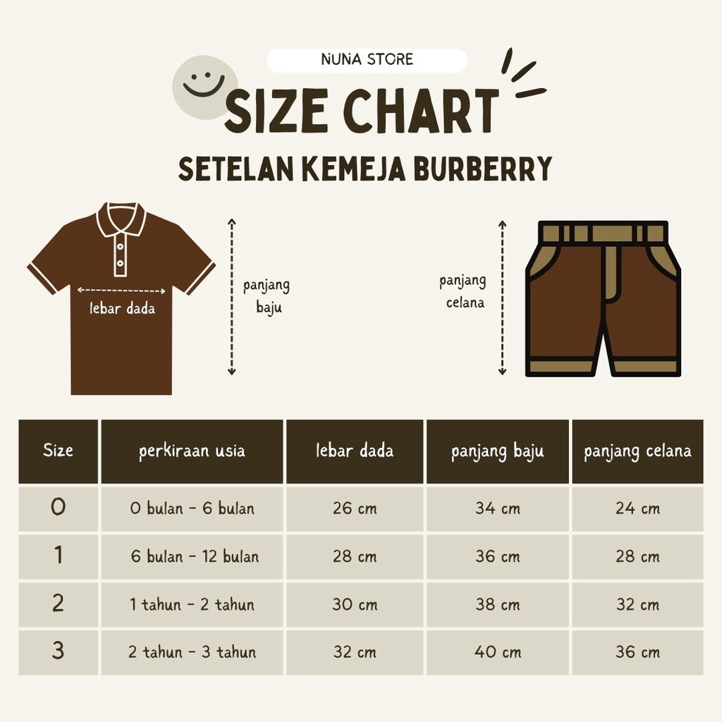 Nuna Store Setelan Kemeja bayi dan anak cowo/laki-laki usia 0 Bulan - 3 tahun Motif Kemeja Burberry