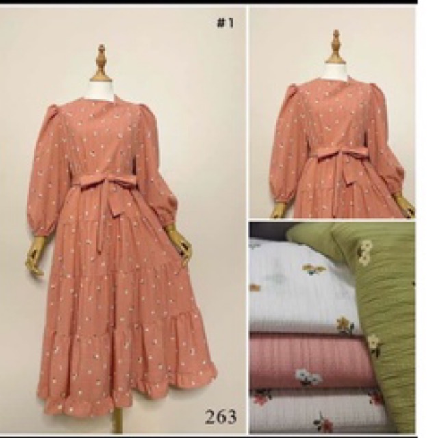 TERLARIS MIDI JADORE KANCING SAMPING BUNGA