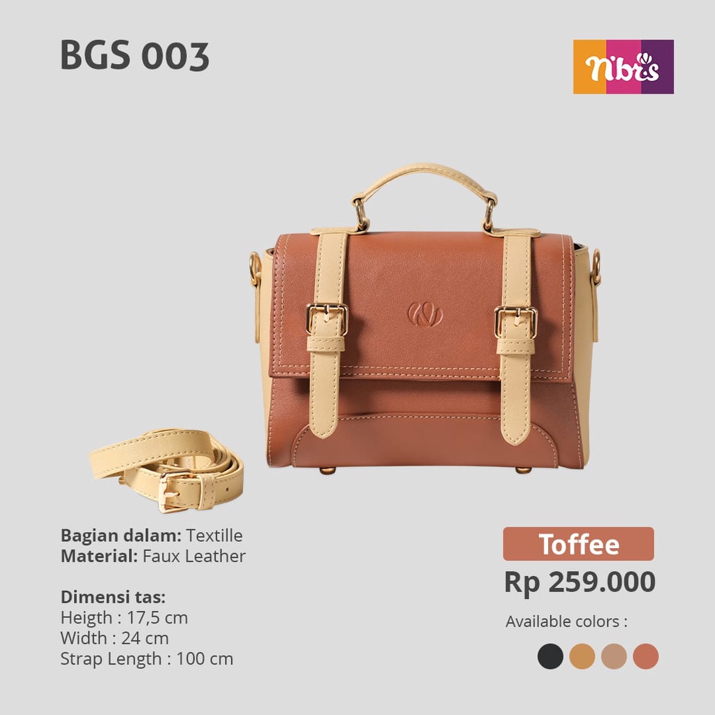 Nibras Sling Bag BGS 003 Tas NBRS Terbaru Simple Kekinian