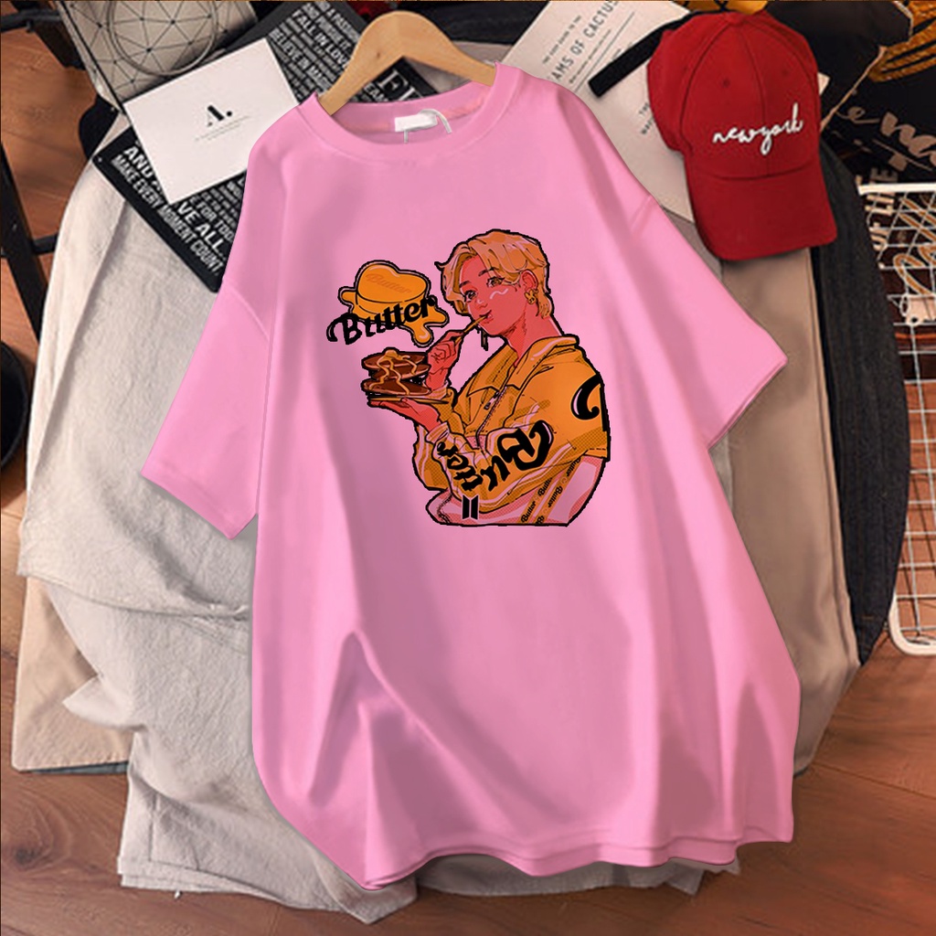 CALVIERO SHOP - BAJU KAOS WANITA DEWASA PRINT CASUAL BUTTER BOY